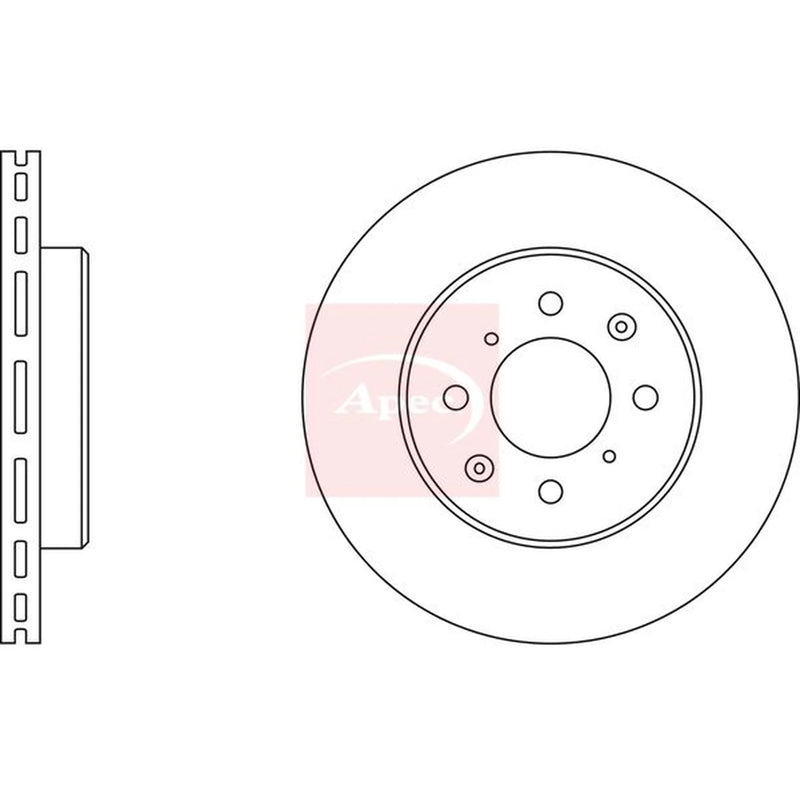 Apec 2 x Vented Front Brake Discs DSK521