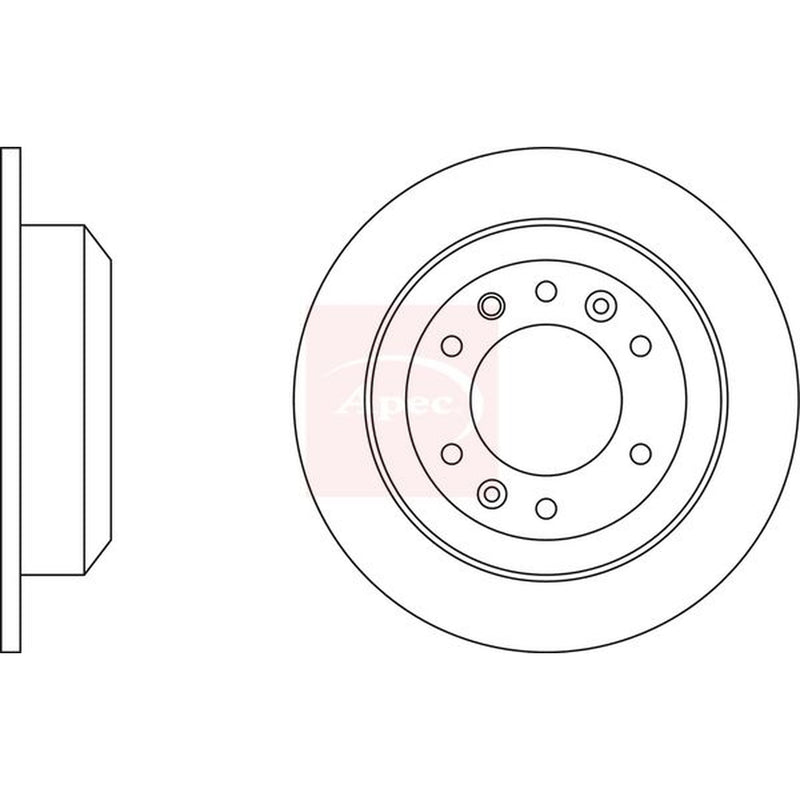 Apec 2 x Solid Rear Brake Discs DSK2564