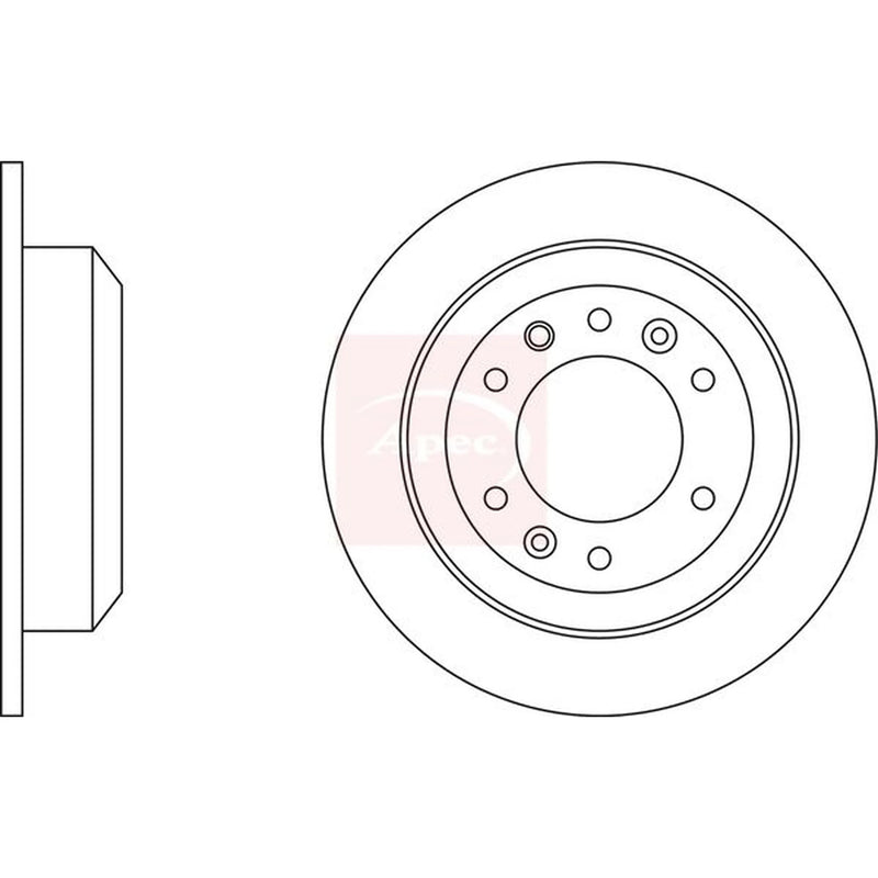 Apec 2 x Solid Rear Brake Discs DSK2564