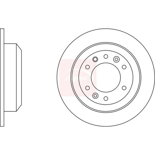 Apec 2 x Solid Rear Brake Discs DSK2564