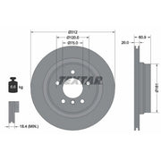 Textar 2 x Rear Externally Vented Brake Discs 92098803