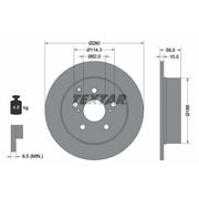 Textar 2 x Solid Rear Brake Discs 92168103