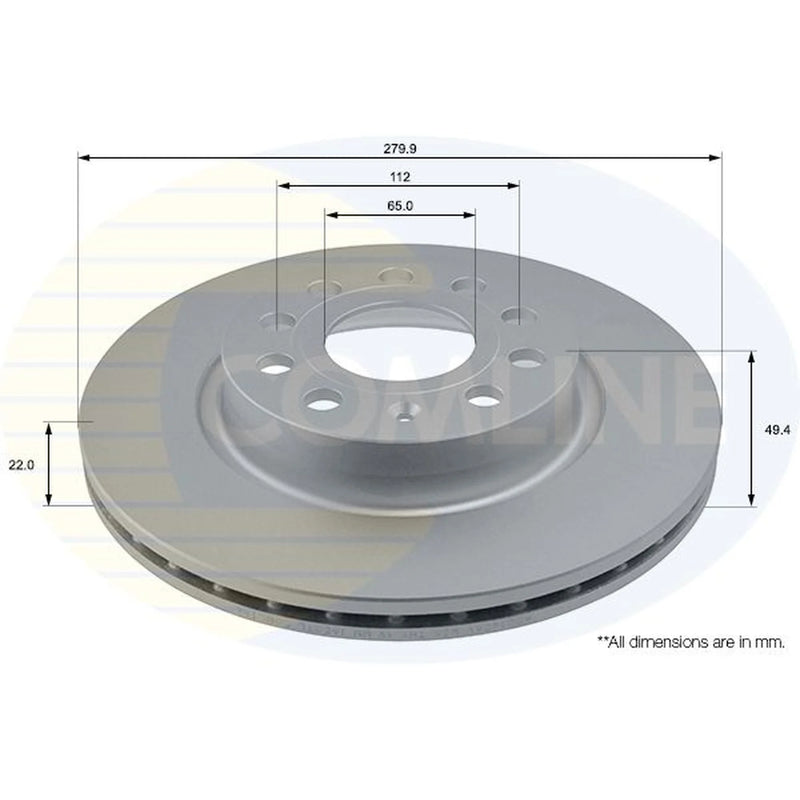 Comline 2 x Front Brake Discs ADC1456V