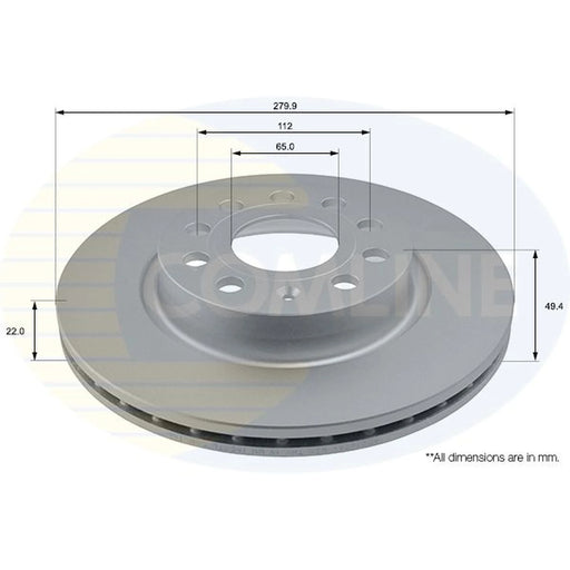 Comline 2 x Front Brake Discs ADC1456V