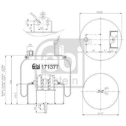 Febi Air Suspension Bellow 197mm Rear 171377