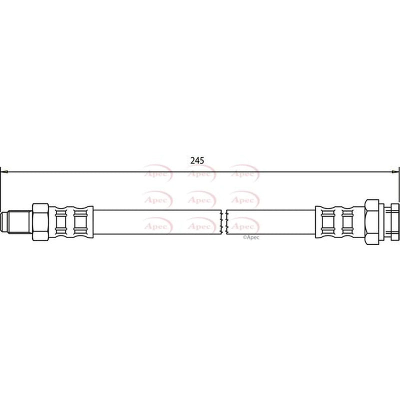 Apec Brake Hydraulic Hose Line Rear HOS3258