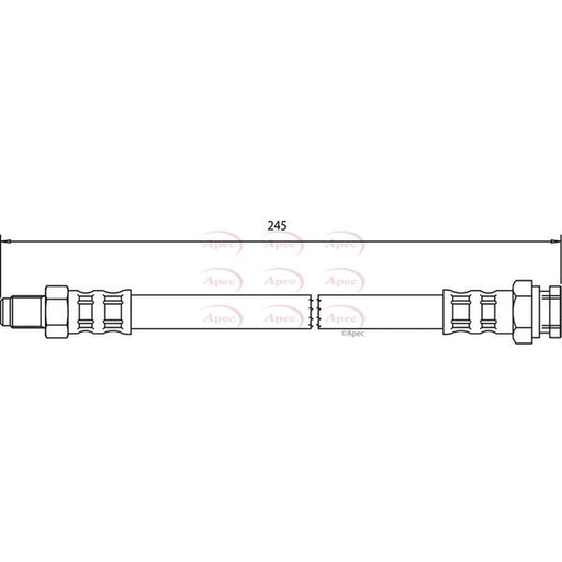 Apec Brake Hydraulic Hose Line Rear HOS3258