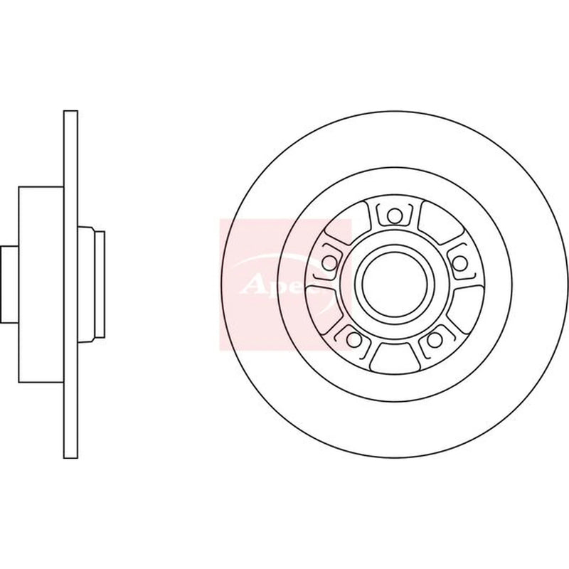Apec 2 x Solid Rear Brake Discs DSK2234