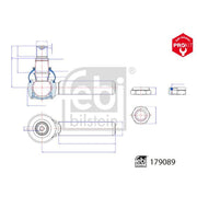 Febi Steering Tie Rod End Ball Joint Front 179089