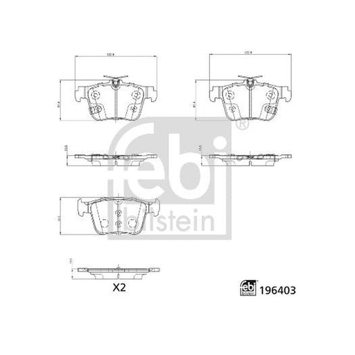Febi Rear Brake Pad Set 196403