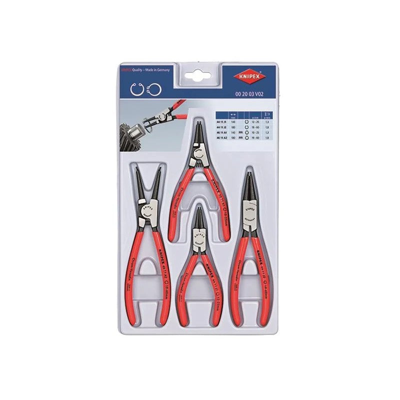 KNIPEX 00 20 03 V02 Circlip Plier Set, 4 Piece - 00 20 03 V02
