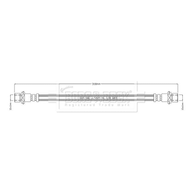 Borg & Beck Brake Hydraulic Hose Line Rear Left BBH8947