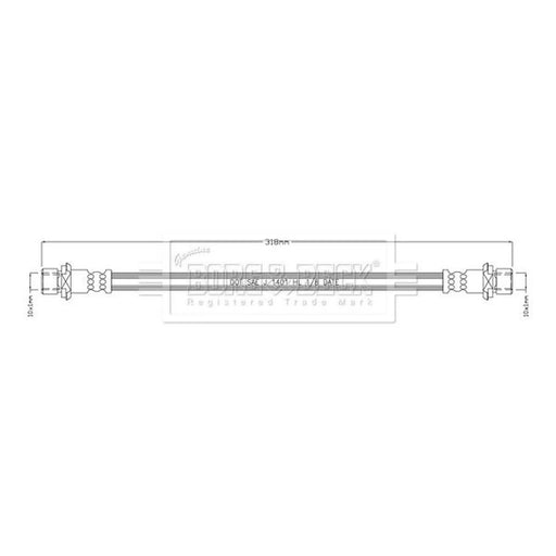Borg & Beck Brake Hydraulic Hose Line Rear Left BBH8947