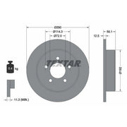 Textar 2 x Solid Rear Brake Discs 92108400