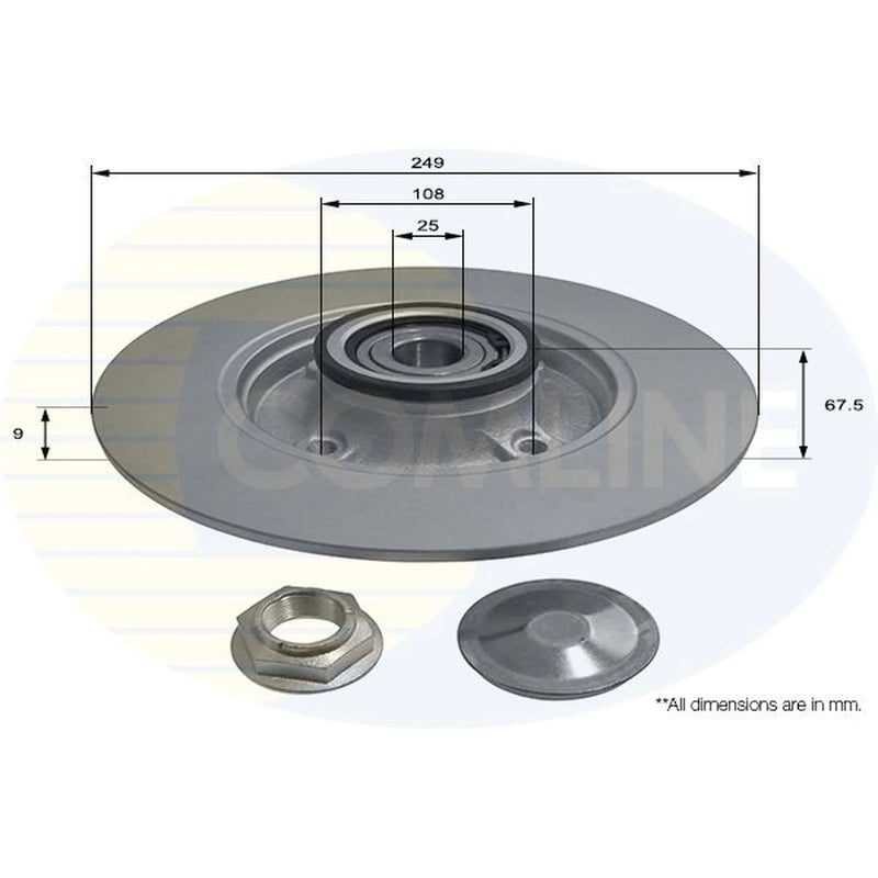Comline 2 x Solid Rear Brake Discs ADC3017