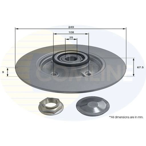 Comline 2 x Solid Rear Brake Discs ADC3017