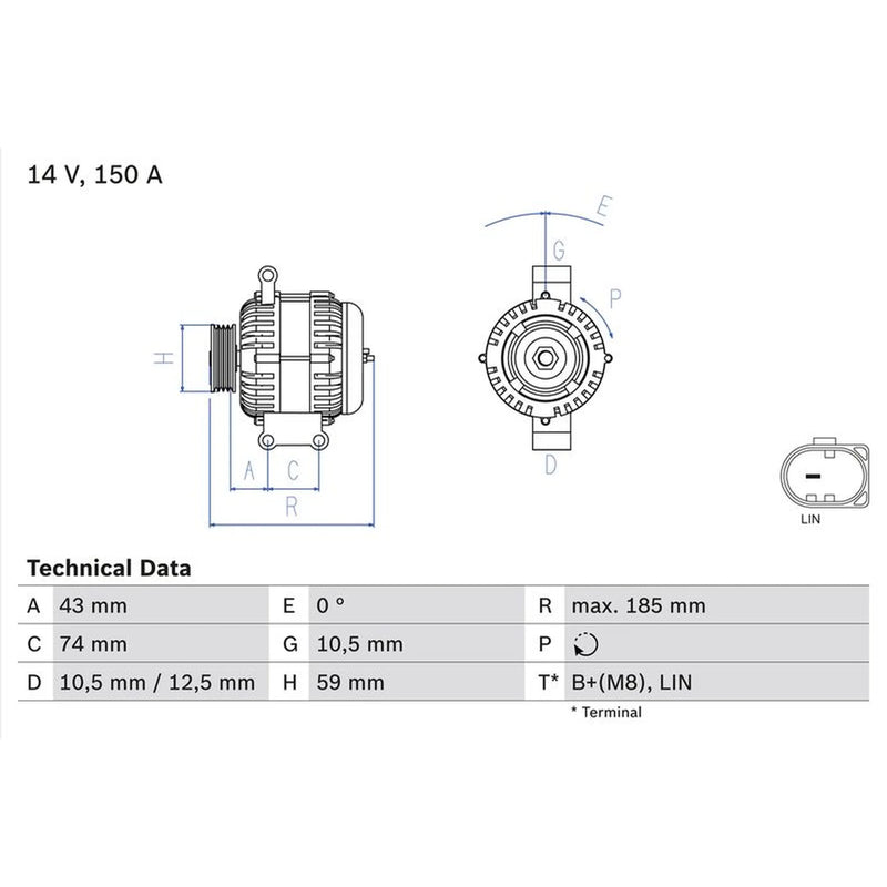 Bosch Car Alternator 12V 0 986 082 580
