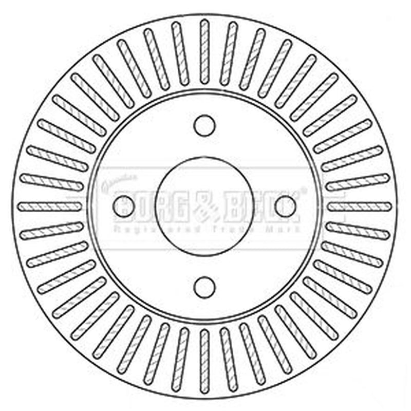 Borg & Beck 2 x Vented Front Brake Discs BBD5349