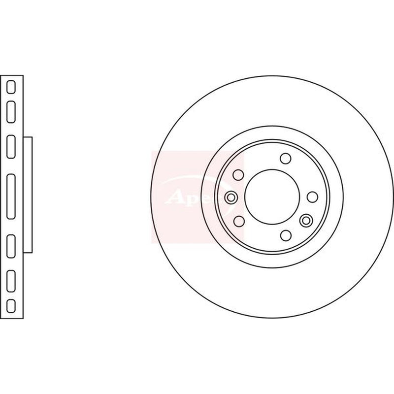Apec 2 x Vented Front Brake Discs DSK2030