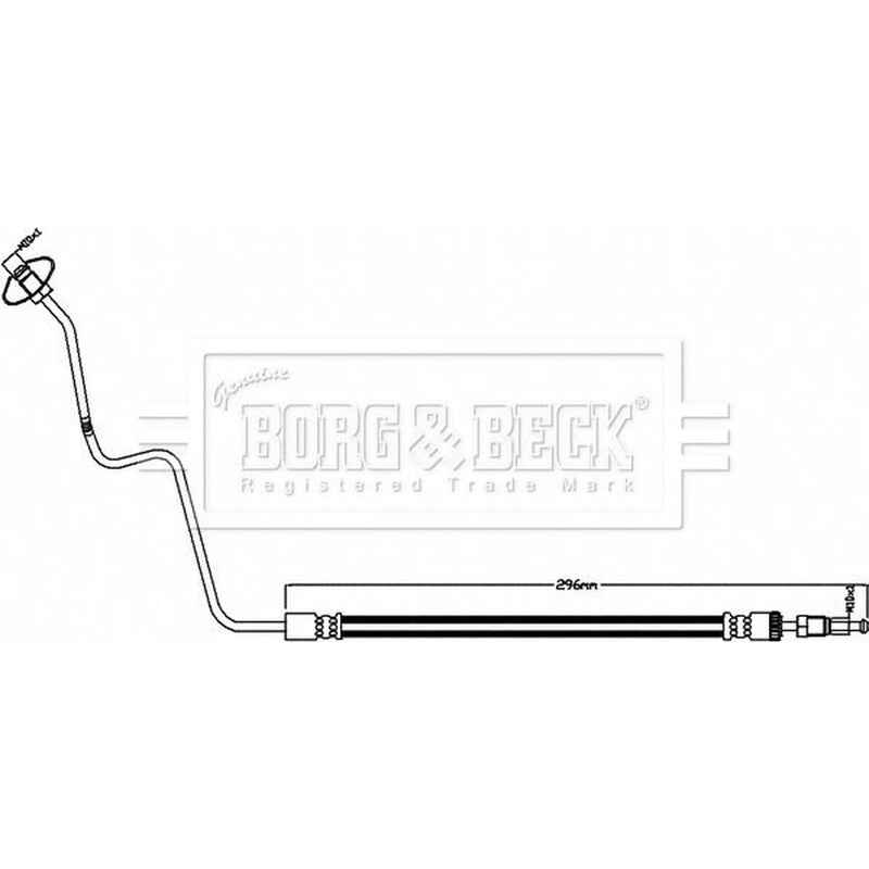 Borg & Beck Brake Hydraulic Hose Line Rear BBH8493