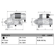 Denso Starter Motor 12V 1.6kW 13 Teeth DSN1473
