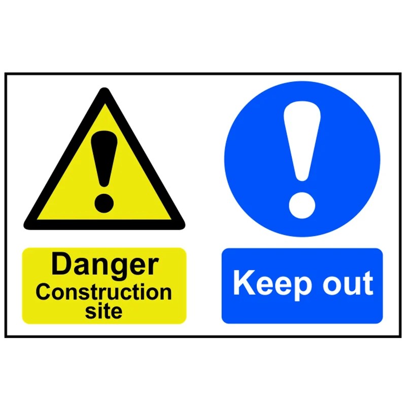 Scan Danger Construction Site Keep Out - PVC Sign 600 x 400mm - 4005