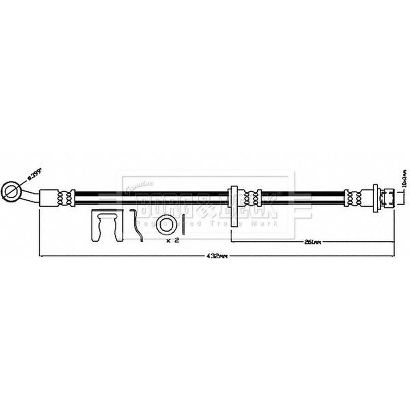 Borg & Beck Brake Hydraulic Hose Line Front Left BBH8399