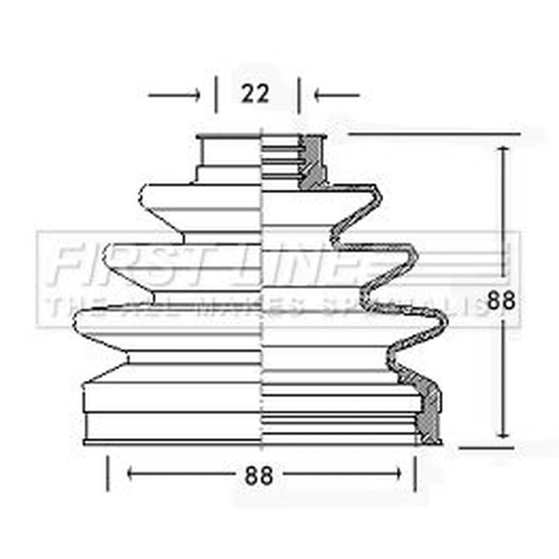 First Line Drive Shaft Bellow Kit Front Left FCB2232