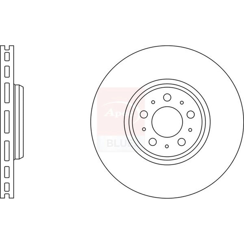 Apec 2 x Vented Front Brake Discs SDK6268