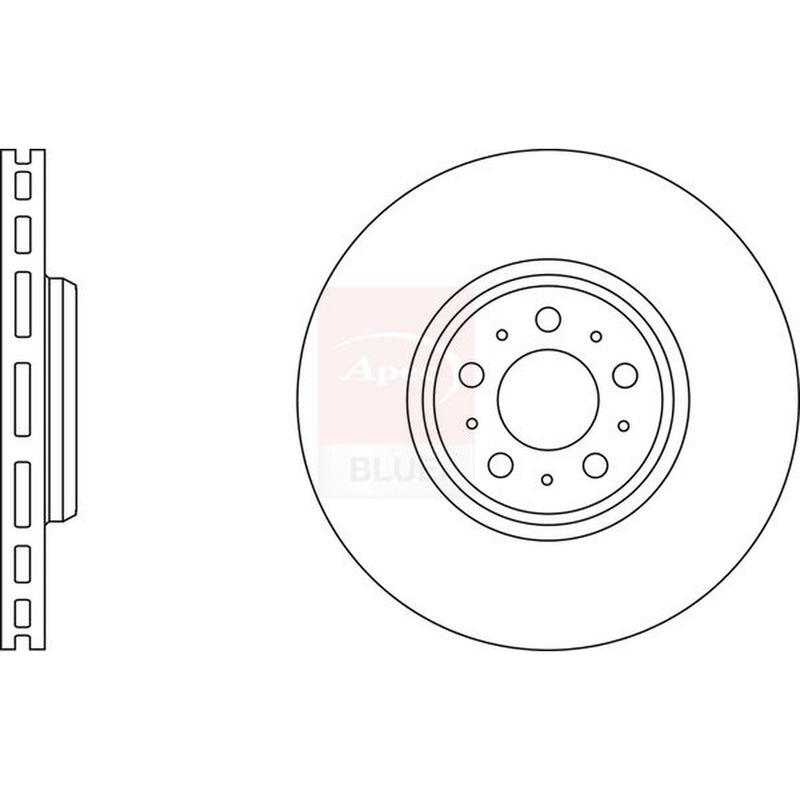 Apec 2 x Vented Front Brake Discs SDK6268