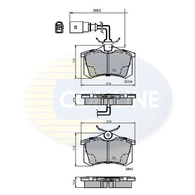 Comline 4 x Rear Brake Pad Set CBP1797