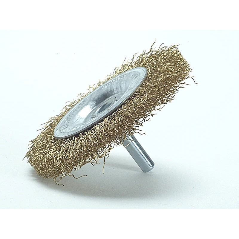 Lessmann DIY Wheel Brush 75 x 10mm, 0.25 Brass Wire - 410.136.EP