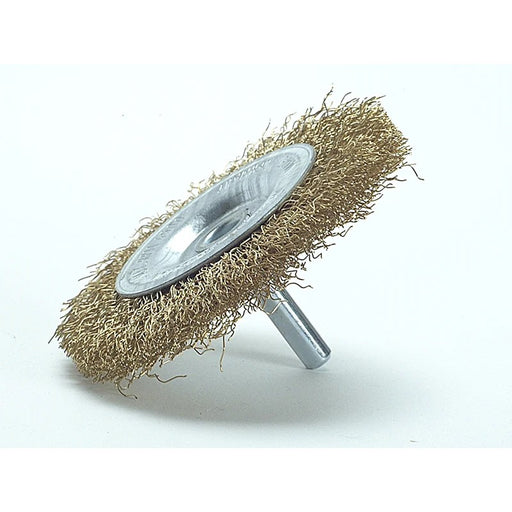 Lessmann DIY Wheel Brush 75 x 10mm, 0.25 Brass Wire - 410.136.EP