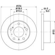 DON 2 x Solid Front Brake Discs PCD18022