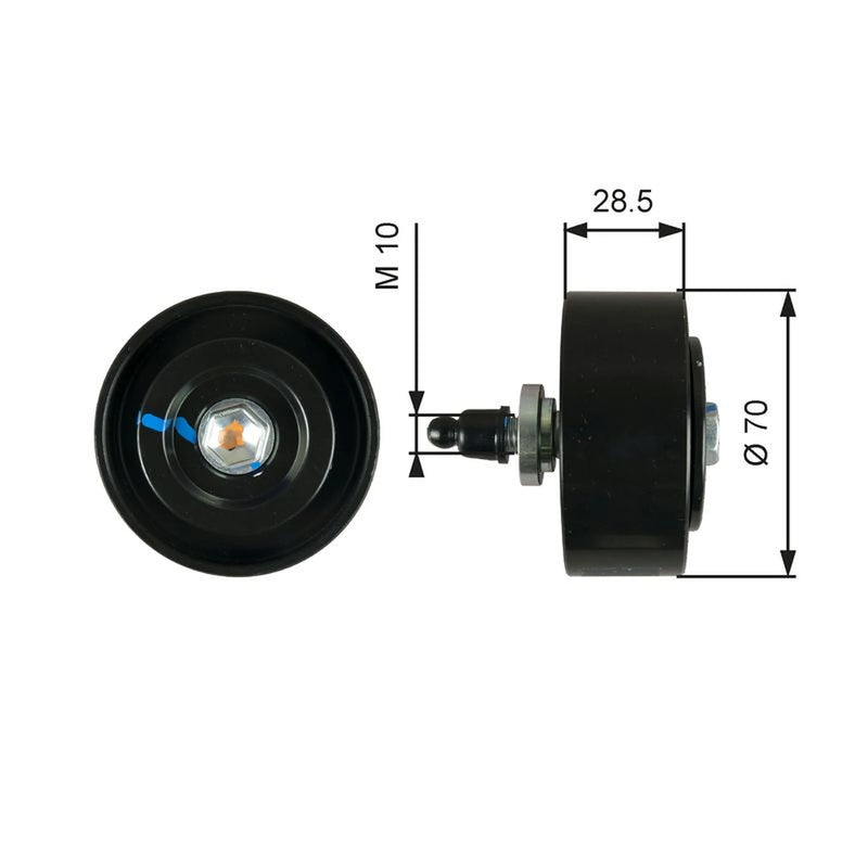 Gates V-Ribbed Belt Deflection/Guide Pulley Lower T36335