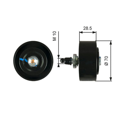 Gates V-Ribbed Belt Deflection/Guide Pulley Lower T36335