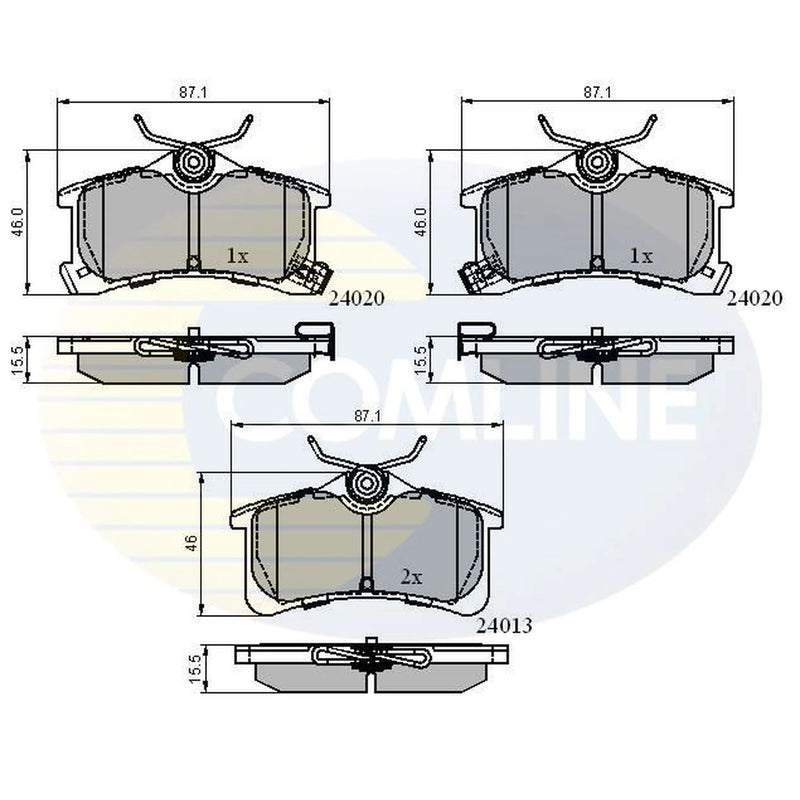 Comline 4 x Rear Brake Pad Set CBP3903