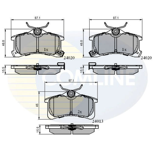 Comline 4 x Rear Brake Pad Set CBP3903