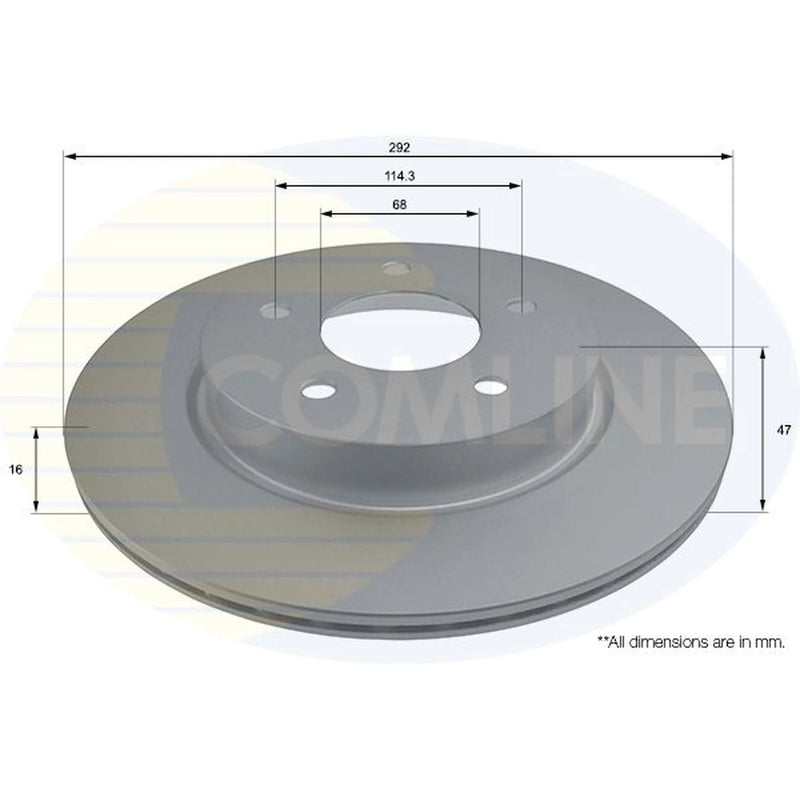 Comline 2 x Internally Vented Rear Brake Discs ADC0297V