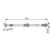 Bosch Brake Hydraulic Hose Line Rear Right 1 987 476 399