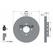 Textar 2 x Externally Vented Front Brake Discs 92131700