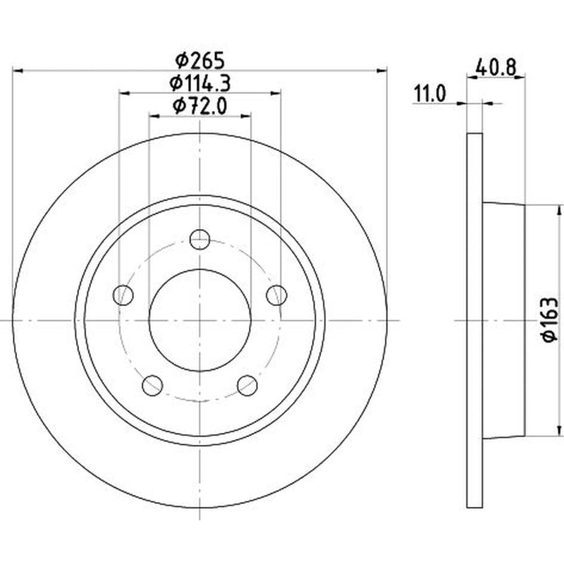 Mintex 2 x Solid Rear Brake Discs MDC1908