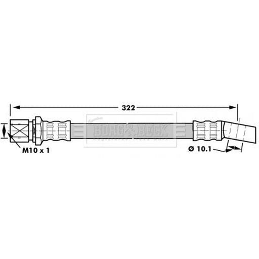 Borg & Beck Brake Hydraulic Hose Line Rear Left BBH7027