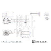 Blue Print Steering Tie Rod End Ball Joint Front Right ADBP870079