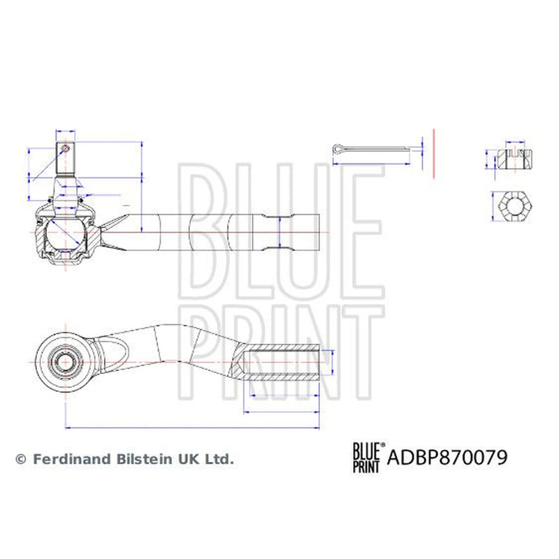 Blue Print Steering Tie Rod End Ball Joint Front Right ADBP870079