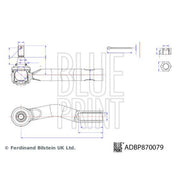 Blue Print Steering Tie Rod End Ball Joint Front Right ADBP870079