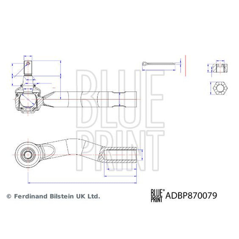 Blue Print Steering Tie Rod End Ball Joint Front Right ADBP870079