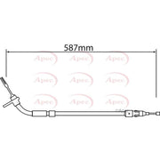 Apec Handbrake Cable Left Rear CAB1549