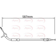 Apec Handbrake Cable Left Rear CAB1549