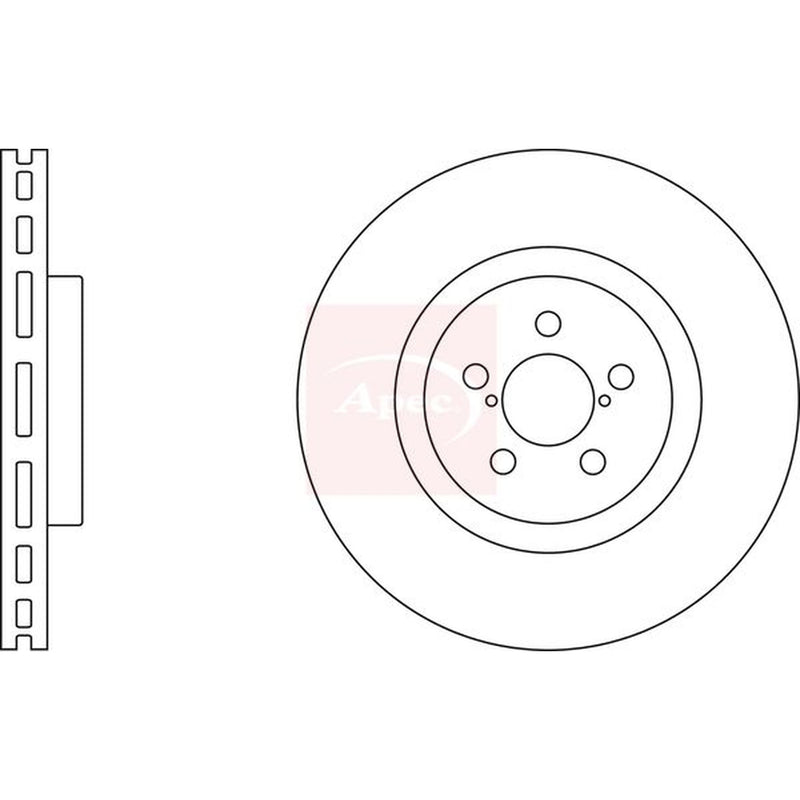 Apec 2 x Vented Front Brake Discs DSK2423